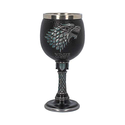 Nemesis Now Winter is Coming Game of Thrones Goblet 13cm Black, Resin w/Stainless Steel Insert, 1 Count (Pack of 1)