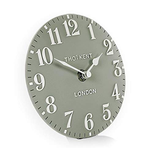 Thomas Kent Arabic Design Mantel Clock in Seagrass Green - 6" London