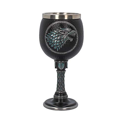 Nemesis Now Winter is Coming Game of Thrones Goblet 13cm Black, Resin w/Stainless Steel Insert, 1 Count (Pack of 1)