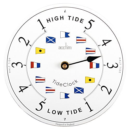 Acctim Ryde Tidal Wall Clock High & Low Tide White 20cm