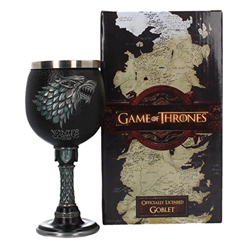 Nemesis Now Winter is Coming Game of Thrones Goblet 13cm Black, Resin w/Stainless Steel Insert, 1 Count (Pack of 1)