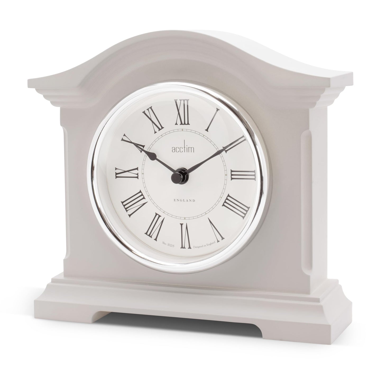 Acctim Cliffburn Mantel Clock Quartz Glass Lens Taupe