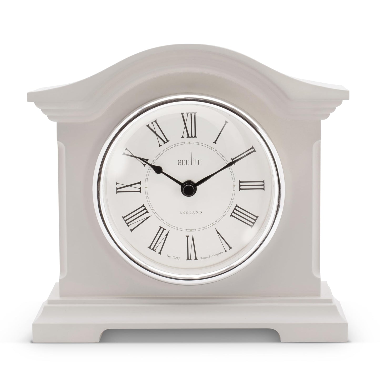 Acctim Cliffburn Mantel Clock Quartz Glass Lens Taupe