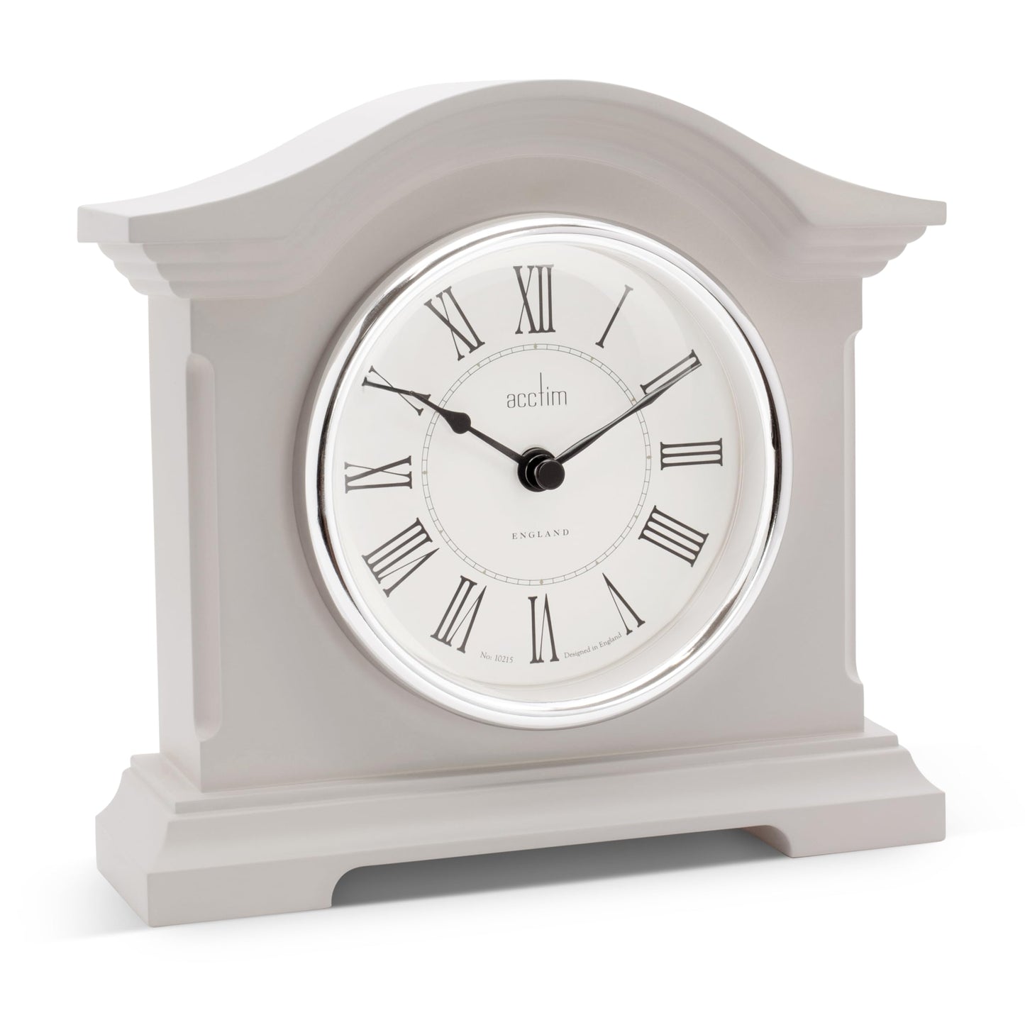 Acctim Cliffburn Mantel Clock Quartz Glass Lens Taupe